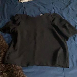 Flowy black shirt, shoulders textured